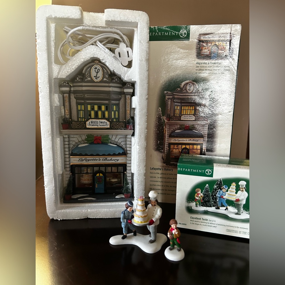 Department 56 Lafayette's Bakery PLUS “Excellent Taste” RETIRED